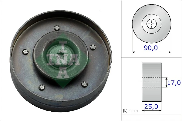 Deflection/Guide Pulley, V-ribbed belt